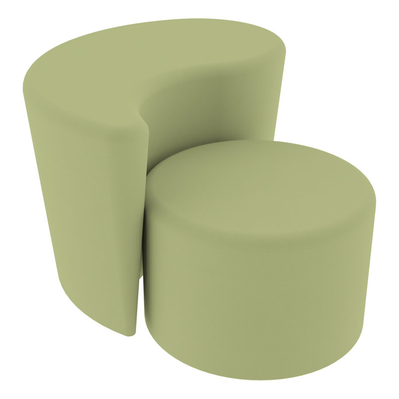 Tabouret cylindrique structuré en savoir plus, H 14 po x l 18 po x P 18 po, Vert fougère