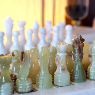 Premium Chess Set - 12 Inch Marble Chess Set with Storage Case by Marble Cultures