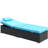 3-Piece Outdoor Patio Furniture Set Chaise Lounge, Patio Reclining Rattan Lounge Chair Chaise Couch Cushioned with Glass Coffee Table, Adjustable Back and Feet, Lounger Chair for Pool Garden, Blue-160847491