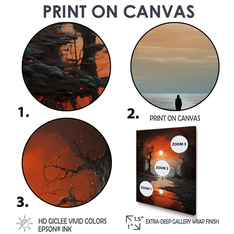 Odyssée des rêveurs - art mural abstrait paysage, Cadre flottant noir, H 20 po x l 12 po