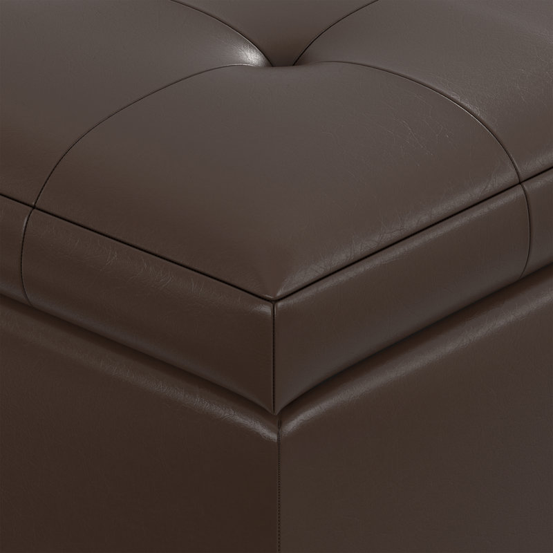 Banc repose-pieds avec rangement caché Cosmopolitan, Brun chocolat