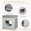 Cat House Bed Kitten Cave Cube Indoor for Small Pet 41x30x36 cm Grey