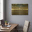 «Illuminated St Paul's Cathedral And Millennium Bridge I» par Mark A Paulda, art mural en métal doré, 24 po x 16 po-423831262