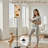  68.5" Standing Floor Lamp Abstract modern giraffe seamless Animals trendy Dimmable Metal Pole Lamp with Linen Lampshade LED Bulb Included