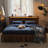Fluted Panel Platform Bed with LED Headboard, Storage Drawers & USB Charging,No Box Spring Needed,King/Dark Brown-453278637-453278636