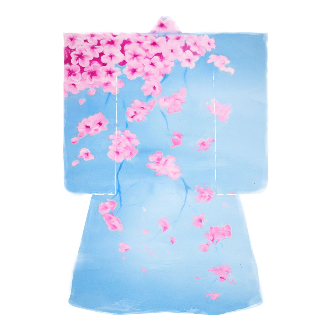 Cherry Blossom Kimono - Painting Print
