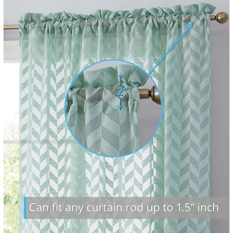 Semi Sheer Liner Pair, Seafoam Green, 54" W X 63" L