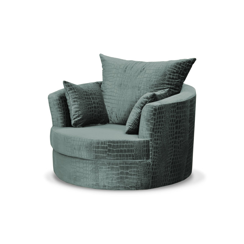 Upholstered Swivel Armchair, Green