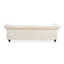 3 places en beige classique avec capitonnage à boutons profonds et accoudoirs à volutes élégantes