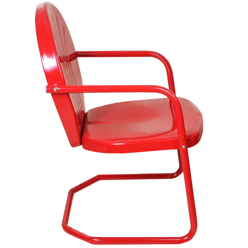 Fauteuil tulipe rétro d'extérieur 34 pouces, Rouge