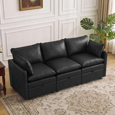 80.3" Wide Modular Storage 3-Seater Sofa