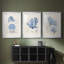 Blue Marine Algae IV - reproduction encadrée sur mesure de qualité supérieure mate - 3 pièces-40886032-40886029