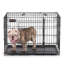 Cage pour chien, chenil pliable pour chien de 36,4 pouces avec 2 portes, panneau de séparation réglable, plateau amovible, L, noir