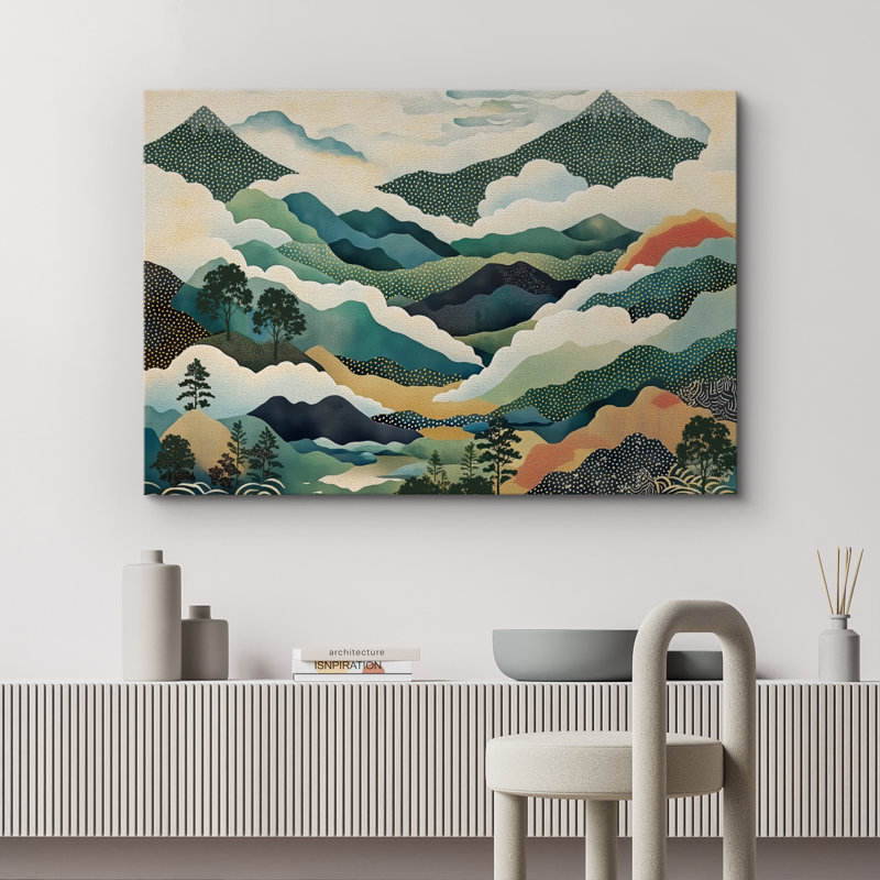 Impression sur toile Layered Forest Mountains, H 12 po x l 18 po, Wrapped Canvas, Ne s’applique pas