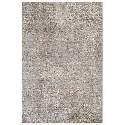 Sealy Easton Modern Abstract Ivory Turkish Area Rug, 8' X 10' with Fringe