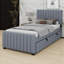 Lit plateforme tapissier avec lit gigogne-477070232