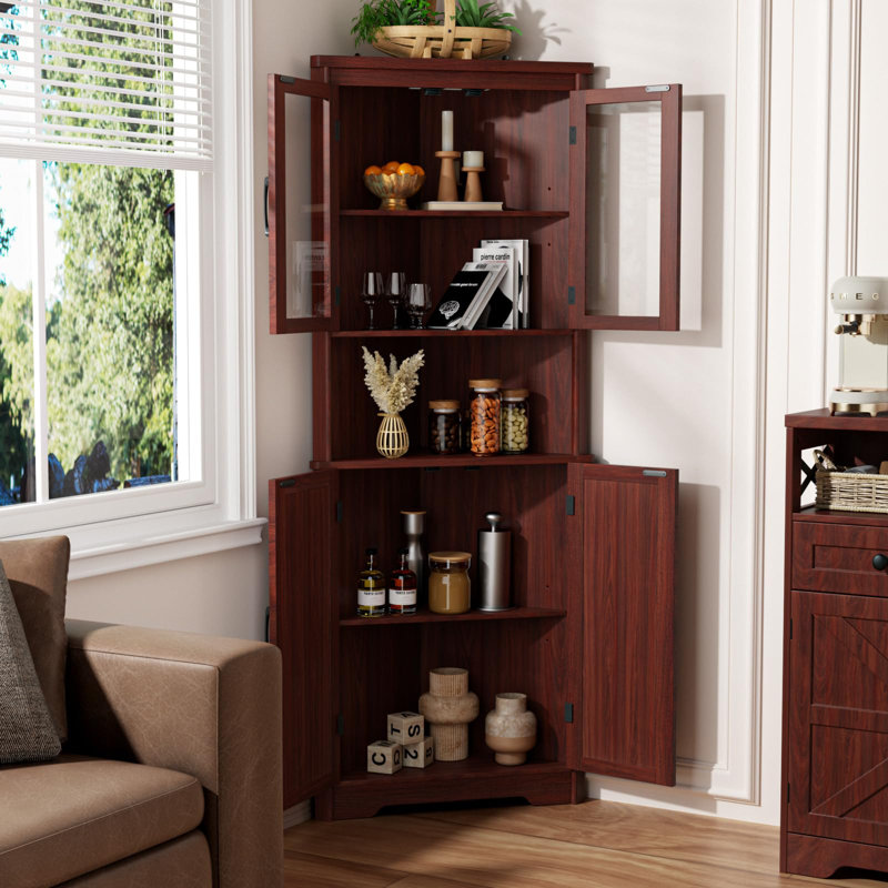 Armoire de rangement 67 po H, Marron foncé
