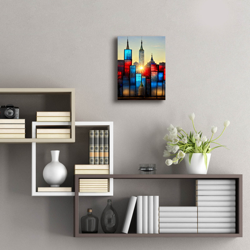 «New York 1» par Ray Heere, art en verre acrylique Wal, H 16 po x l 12 po x P 0,13 po