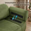 Canapé d'angle modulaire 3 places en velours côtelé vert avec pouf amovible et méridienne modulable-10733515