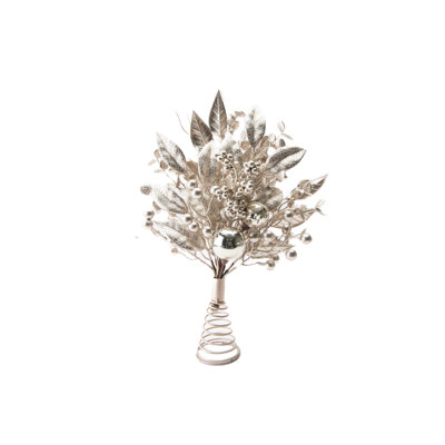 Silver Leaf and Ornament Tree Topper