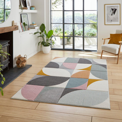 Matrix area rug Machine Woven Rectangle Multi coloured