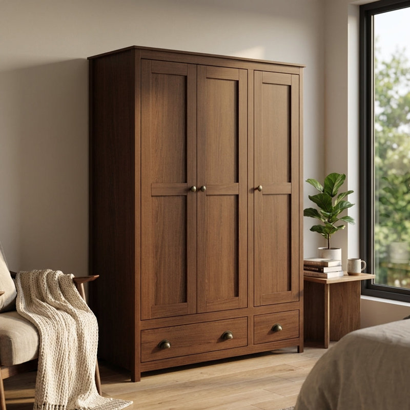 Armoire 53,3 po avec tablettes réglables Topazio, Noyer