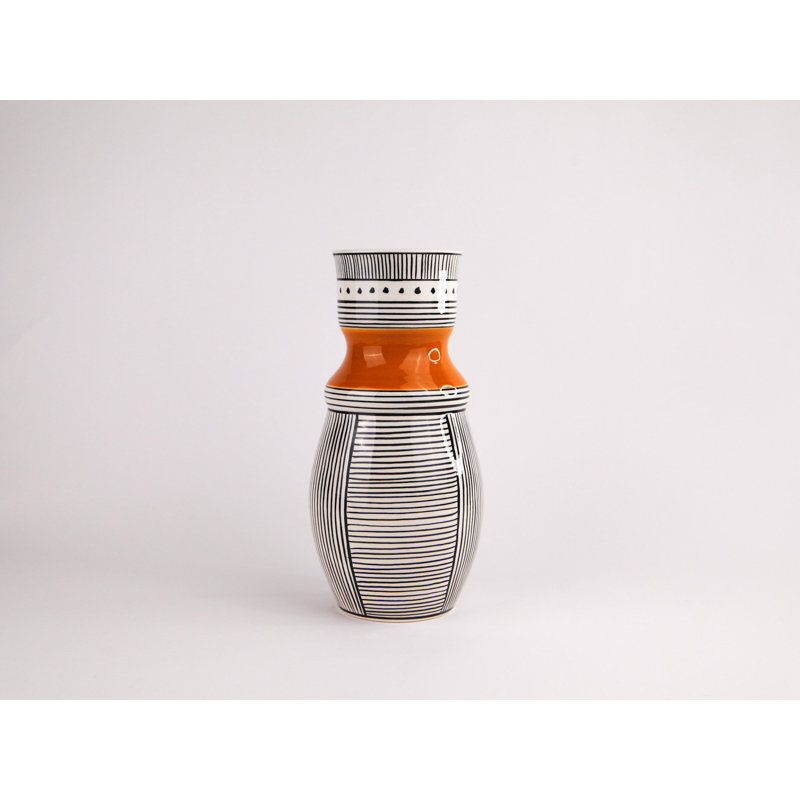 African Handmade Ceramic Table Vase