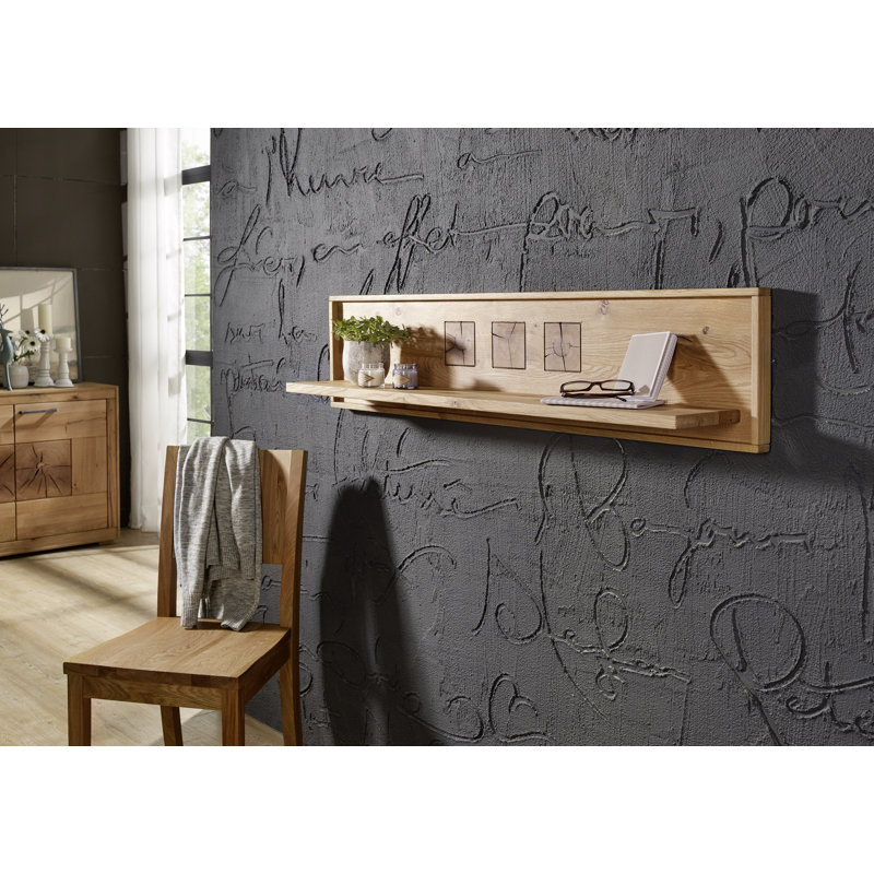 Ahoskie Solid Wood Accent Shelf, Oak, 30cm H x 130cm W x 22cm D