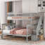 Lit superposé simple au-dessus d'un lit double avec tablettes Gessiah par Harriet Bee-938162576