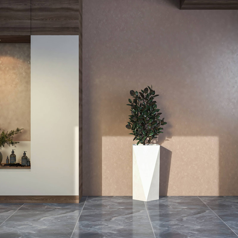 Pot à fleurs Yarisma, H 29 po x l 14 po x P 14 po, Gris