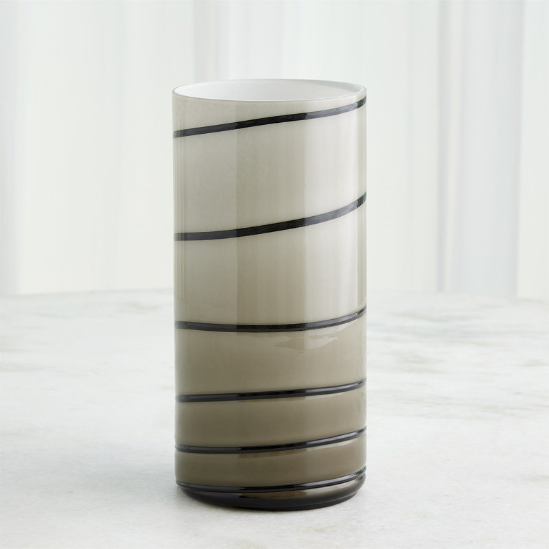 Twirl Vase-Amber/White-Sm, 12" H x 5.75" W x 5.75" D