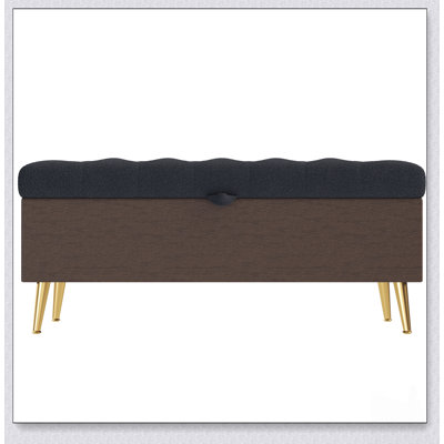 Banc de rangement moderne avec repose-pieds capitonné et pieds en métal durables pour le salon, la chambre à coucher et le vestibule