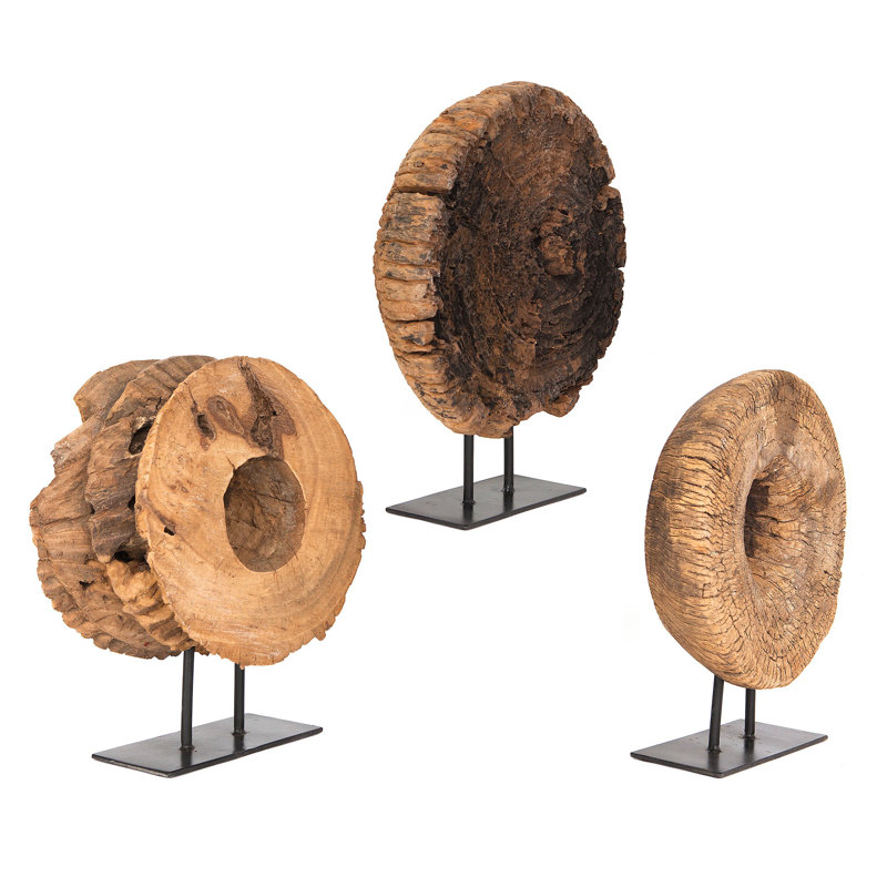 Roue demi-ukhli en bois sur pied