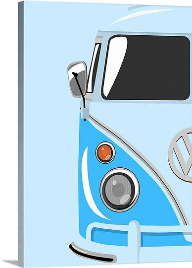 «Camper» par Francy, impression en bleu, H 24 po x l 18 po x P 1,25 po, Toile