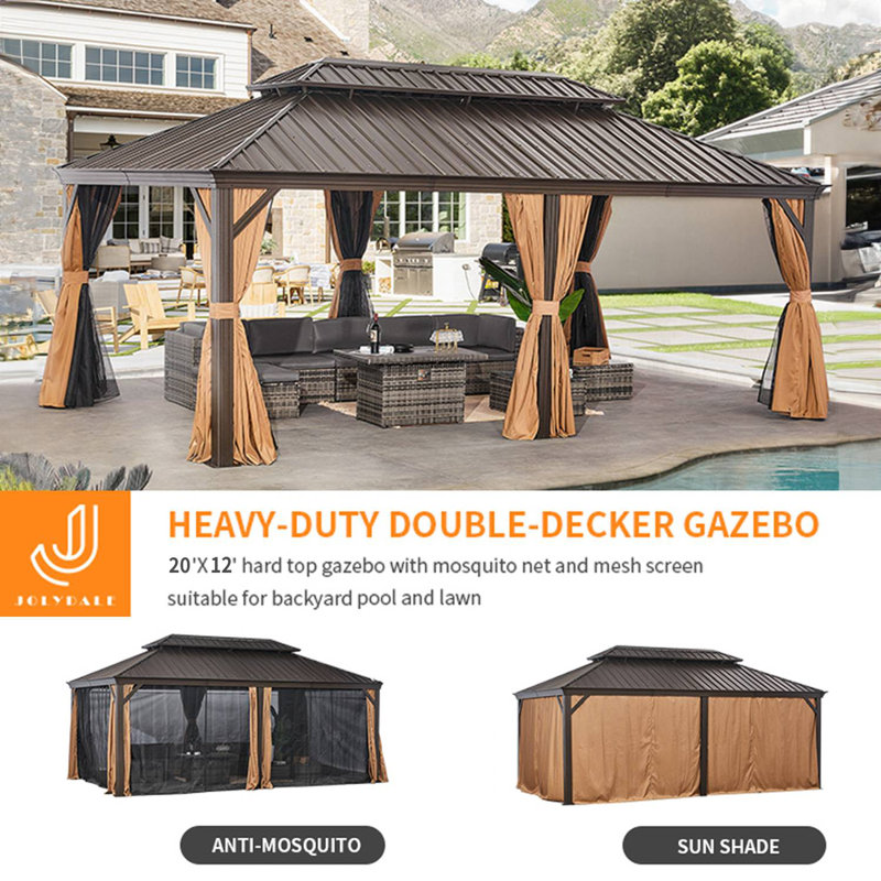 20 pi L 12 pi. D Pavillon de jardin en acier