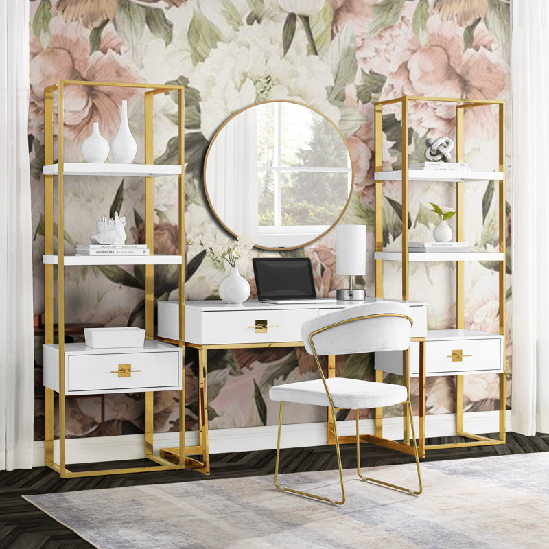 2 Piece Writing Desk Office Set