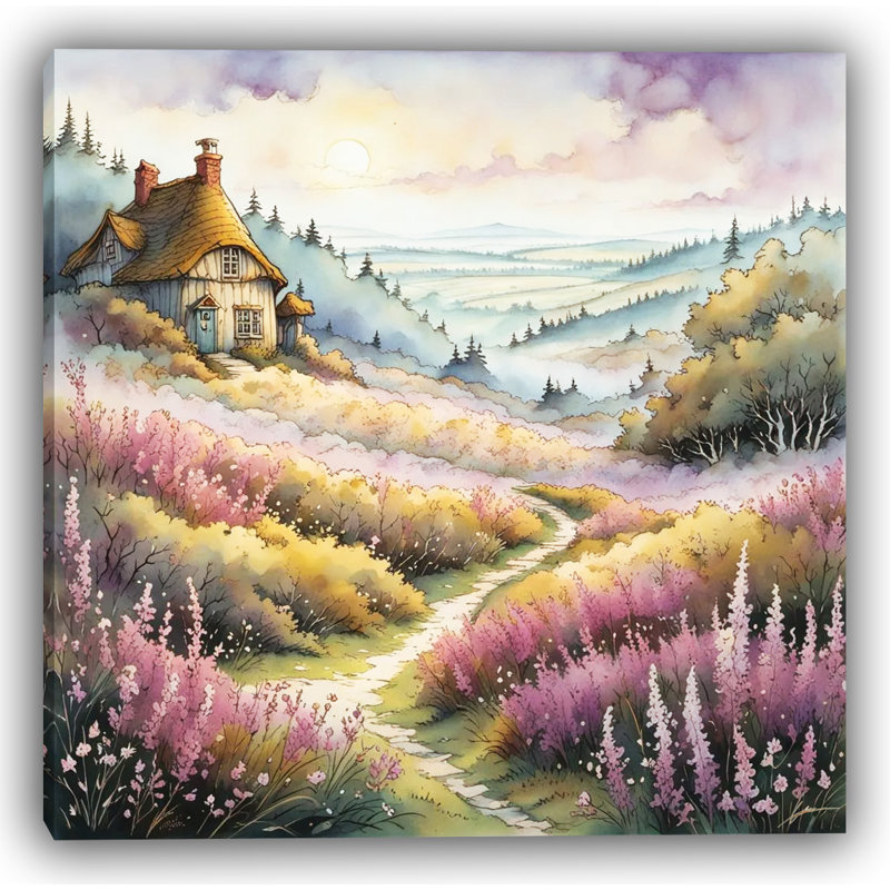 Lavender Path at Sunset - Art mural sur toile tendue