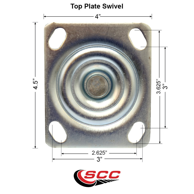5 Inch Solid Polyurethane Caster Set with Roller Bearing 2 Total Lock Brake SCC
