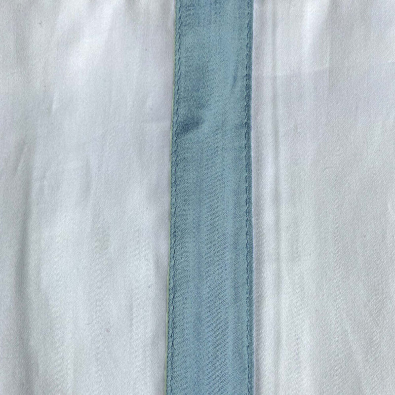 Ready-to-Bed 2.0 Cotton & Trim Pillow Case, White/Aqua, King Pillowcases