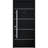 Front Exterior Prehung Steel Door / Deux 6083 Black Enamel / Stainless Inserts Entry Metal Modern Painted W36" x H80" Right hand Inswing-98196365