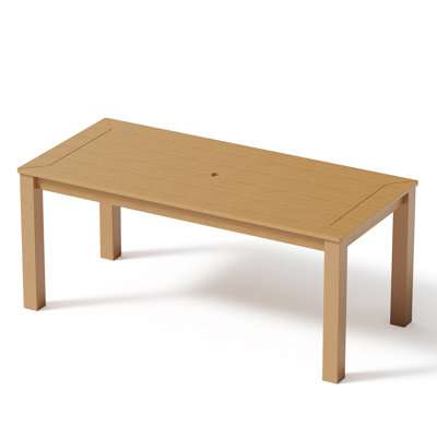 Table de salle à manger d'extérieur 68,9 "avec trou pour parasol