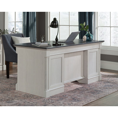 Double Ped Executive Desk in Pebble Pine