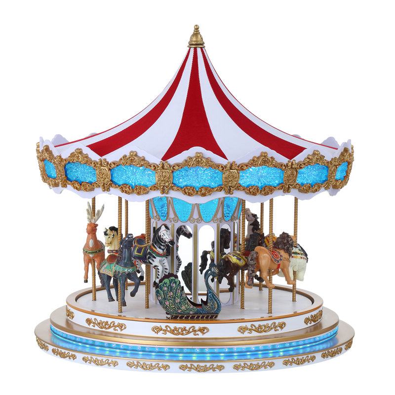17 in. Animated Light Show Carousel