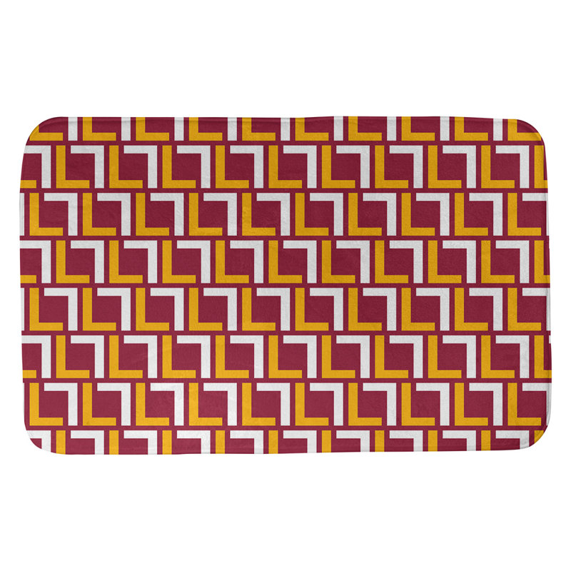 Tapis pour salle de bain Baltimore, l 17 po x L 24 po, Rouge / jaune / blanc