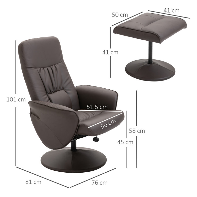 Kahley Faux Leather Manual Recliner with Ottoman