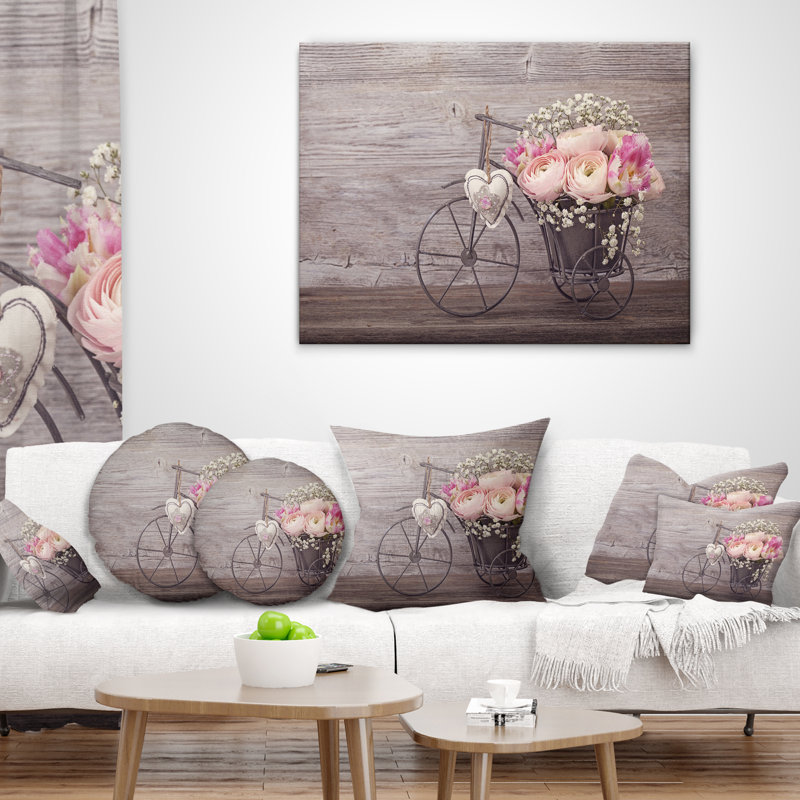Floral Reversible Throw Pillow