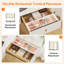 Sliding Kitchen Drawer Organizer Tray With Inserts, Extendable Hanging Desk Drawer Divider, 14-23" Long/1.8" High Plastic Organizer Box In Vanity/bathroom/office/kitchen, White