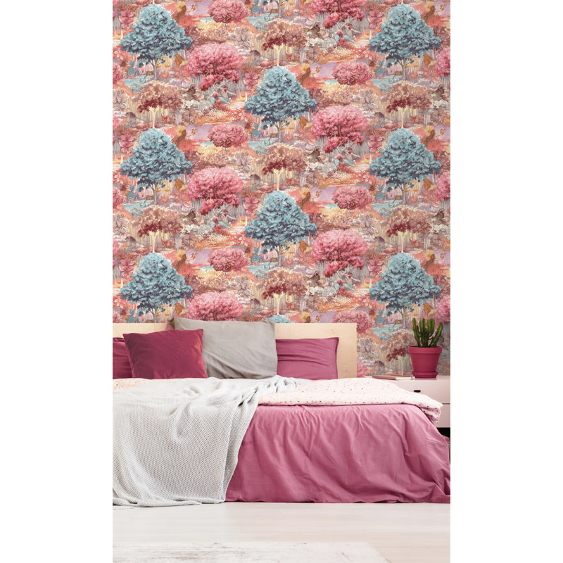 Rouleau de papier peint L 33 pi x l 21 po, Rose