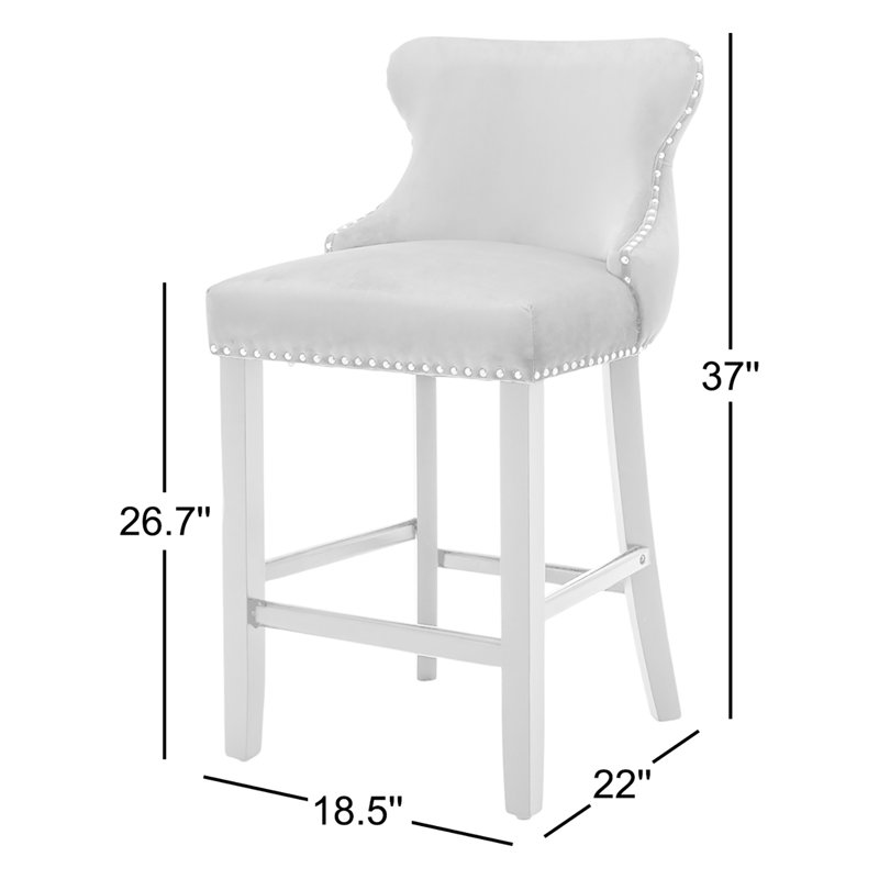 Tabouret de comptoir 26,7 po Kaimana, Velours gris