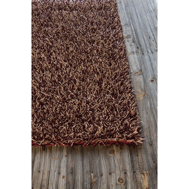 Tapis contemporain tissé à la main Everly Quinn Fanetta Prune / crème, Rectangle 4 pi x 6 pi